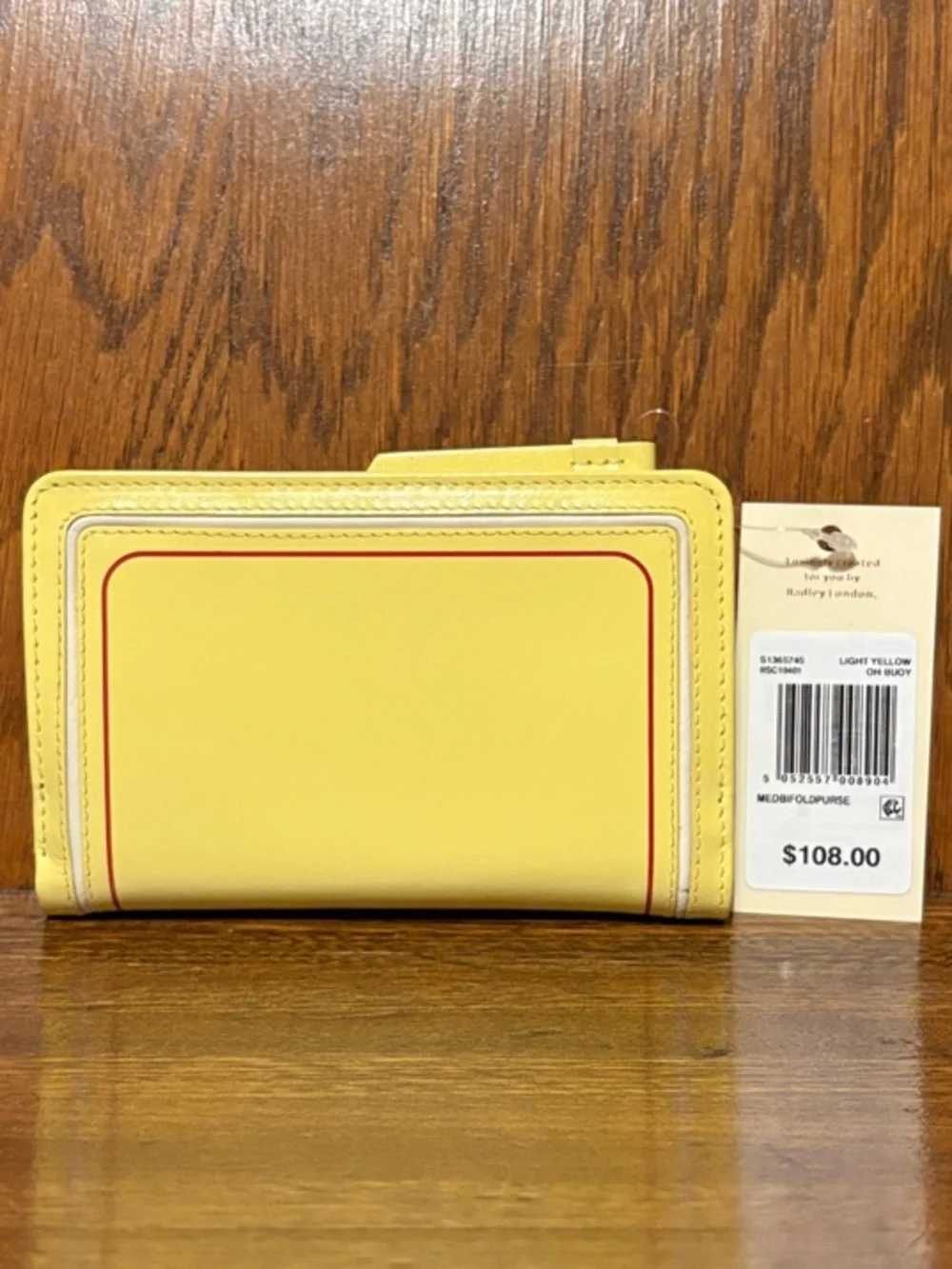 NWT-Radley London-Oh Buoy 🛟 Medium Bifold Wallet-Light Yellow-$108